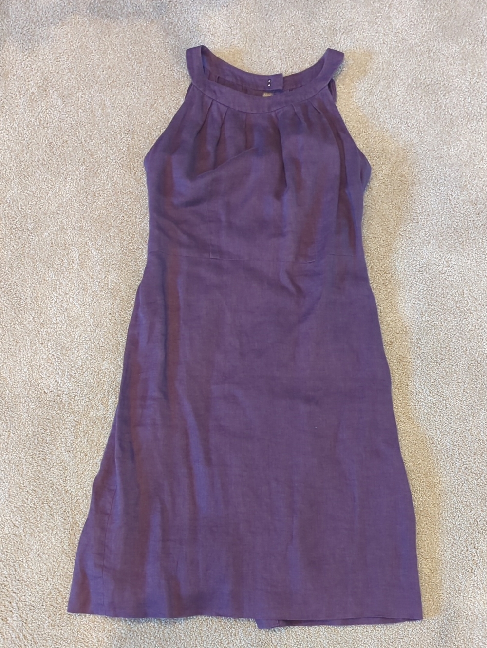 LOFT Purple Sleeveless Mini Linen Dress